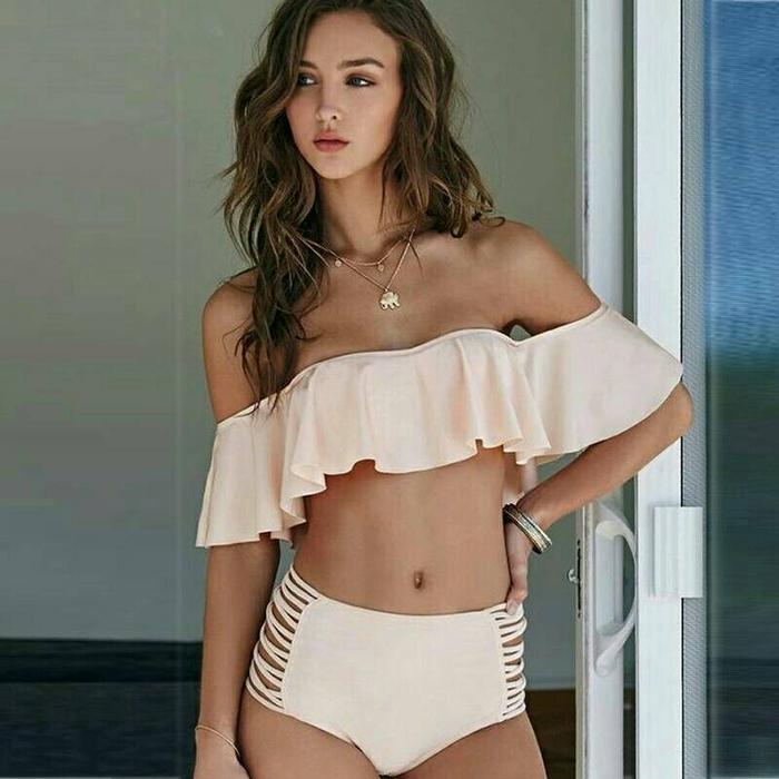 READY 2017 Women Bikini Off Shoulder Swimsuit Hh ist