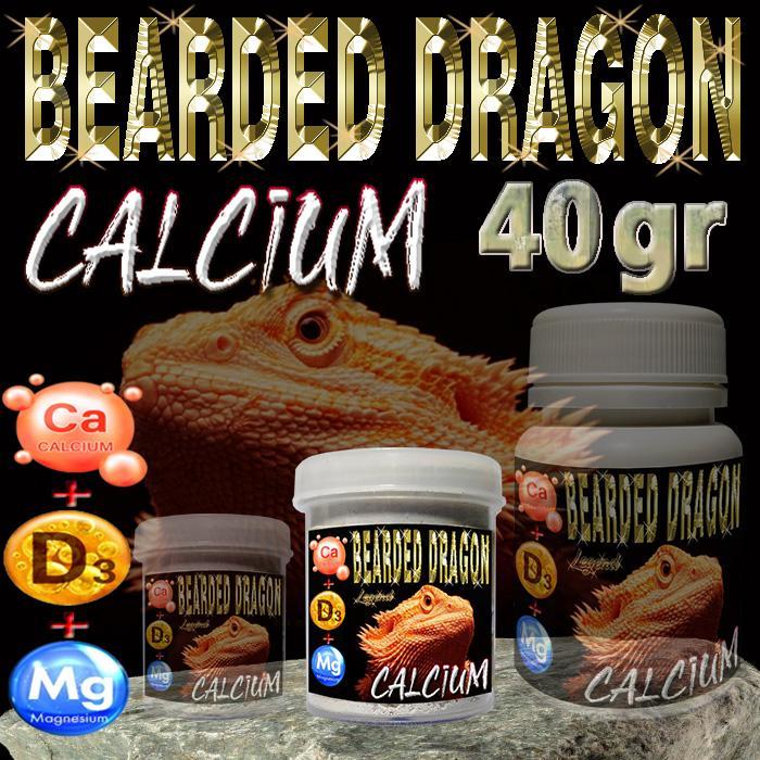 40 Gr Bearded Dragon Calcium Powder +D3 Kalsium Bubuk Bd Dunner Klasik Cs Naga Berjanggut Kadal