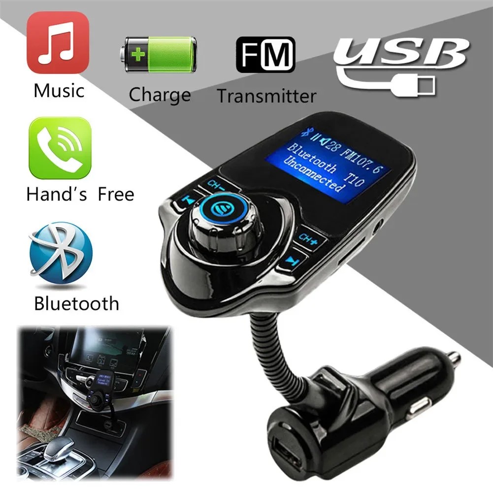 Hands-free Car Bluetooth FM Transmitter Car Kit Bluetooth MP3 Music Player FM Transmitter USB Car