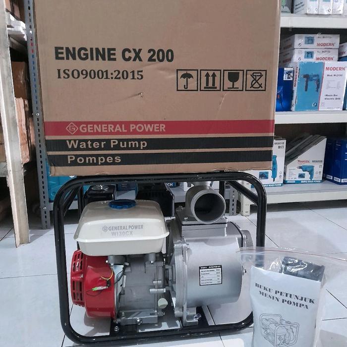 Water Pump 3" 6.5Hp GENERAL WI30CX Tabung Besar Mesin WaterPump Alkon - plastik hitam