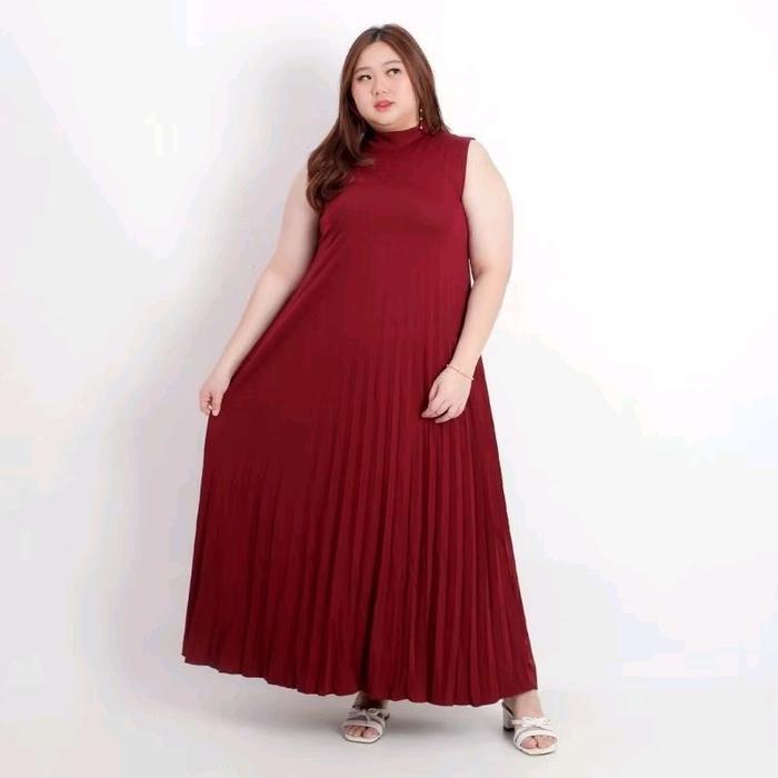 Gamis Plisket Jumbo XXL Premium - Inner Plisket Premium - Gamis Plisket Bahan Hyget Super Premium