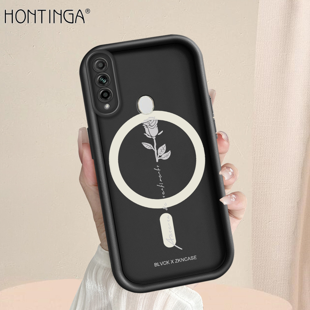 Hontinga Hp Casing OPPO A31 2020 Case Motif Bunga Mawar Gambar Ring Minimalis 1480TY