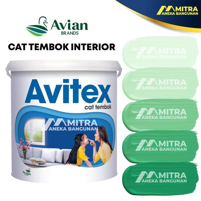Ready CAT TEMBOK AVITEX INTERIOR 5 KG / AVIAN HIJAU MINT TOSCA G18 / WARNA CUSTOM TINTING
