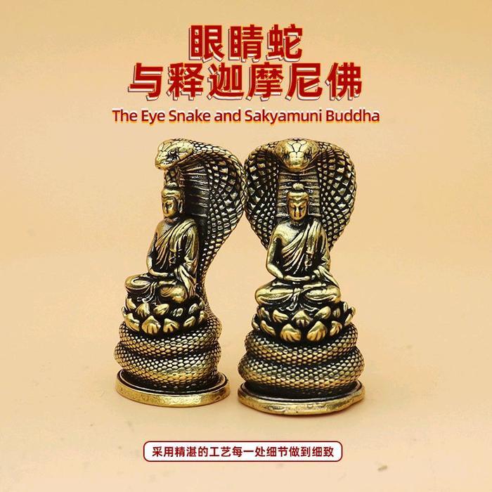 Patung Buddha Ular Naga Bahan Dari Logam Kuningan Asli