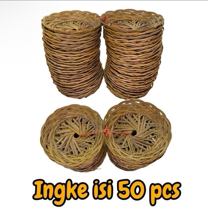 Ready oke] Ingke Bali 20 cm isi 50 pcs Harga Grosirr termurahh - Piring Lidi - Tempat makan bali -