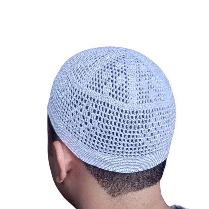 k468 Peci Rajut Madinah Al Muzzammil Motif#7 Muslim Kopiah Songkok Haji Dewasa