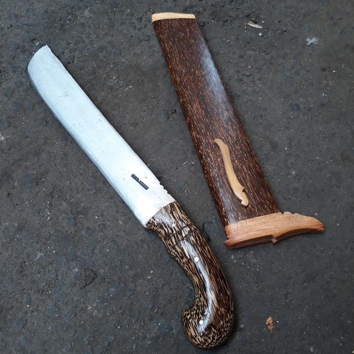 Golok Cepot Tembus Pisau Golok Sarung Kayu Aren