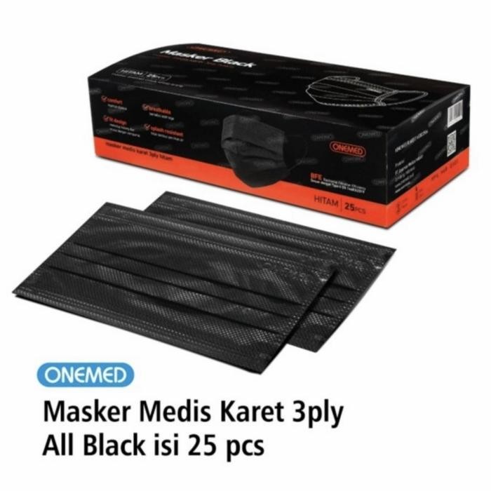 New masker medis all onemed/masker medis hitam onemed