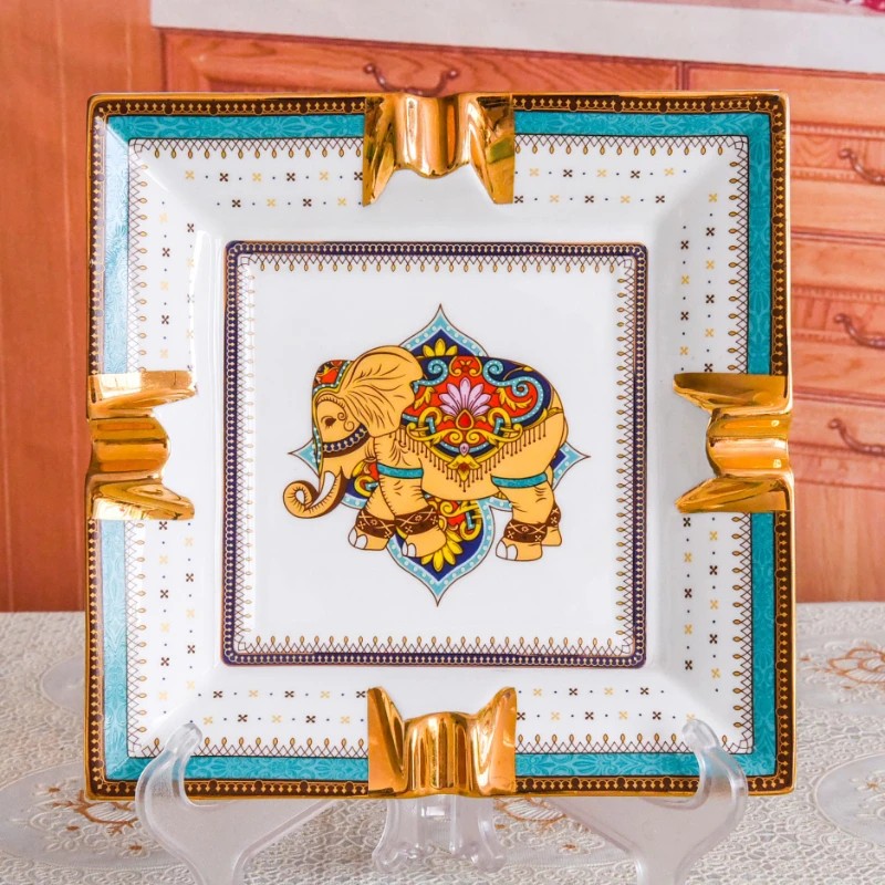 Ceramic Cigar Ashtray Cigar Pattern European Business Decoration Luxury Cigar Home Table Desk Access