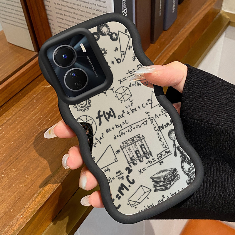 Casing Untuk VIVO Y16 Y35 5G Y56 5G Y02s Case Casing Rumus kimia Pola HP Cesing Macaron Kasing Mirro