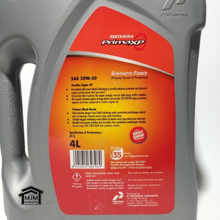 OLI PERTAMINA PRIMA XP 20W-50 GALON 4 LITER ASLI ORIGINAL
