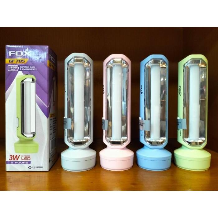 Lampu Emergency LED FOX GE708 Senter Darurat Cas ChargeRecharge GE 708