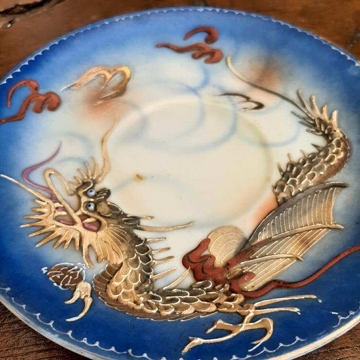 Do- piring hiasan naga diameter 14 cm cina peranakan lawas