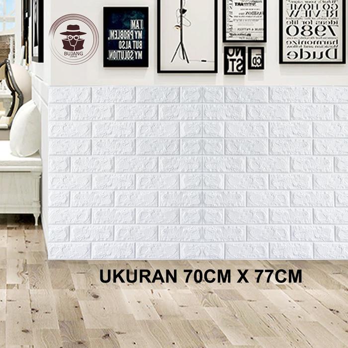 WALLPAPER 3D BATA BRICK FOAM BATA PUTIH