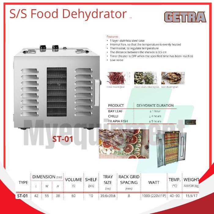 FOOD DEHYDRATOR MESIN UNTUK MENGERINGKAN MAKANAN GETRA ST-01