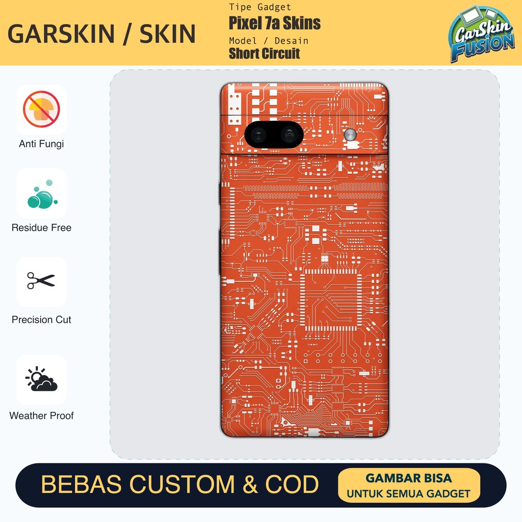 Skin Vinyl Pixel 7a Short Circuit Anti Scratch Protector Case | by Fusion | Kode - WR64