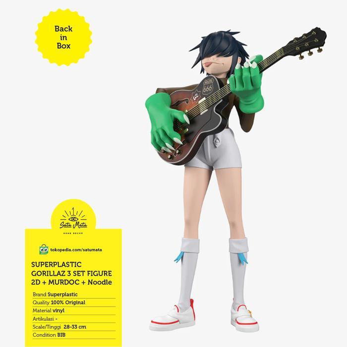 GORILLAZ ACTION FIGURE 2D , MURDOC , NOODLE : SET 3 FIGURE RARE