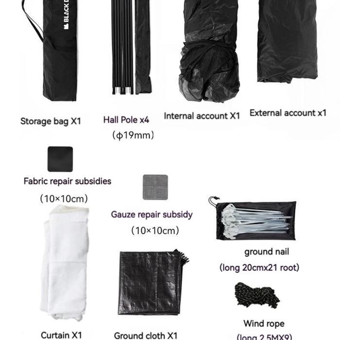 Blackdog Tunnel 13 Auto 2.0 Tenda Camping Hitam