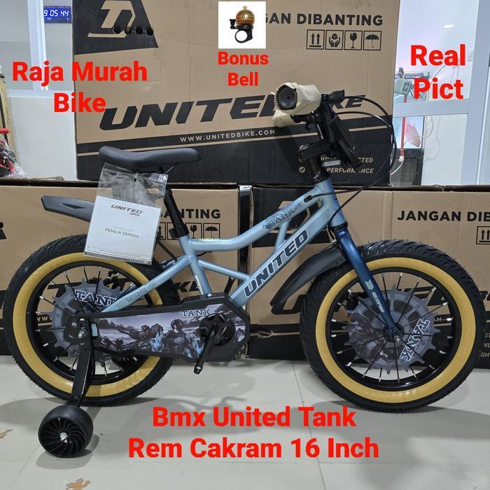 SEPEDA ANAK LAKI LAKI BMX 16 INCH UNITED TANK REM CAKRAM SEPEDA ANAK BMX UNITED TANK REM CAKRAM 16