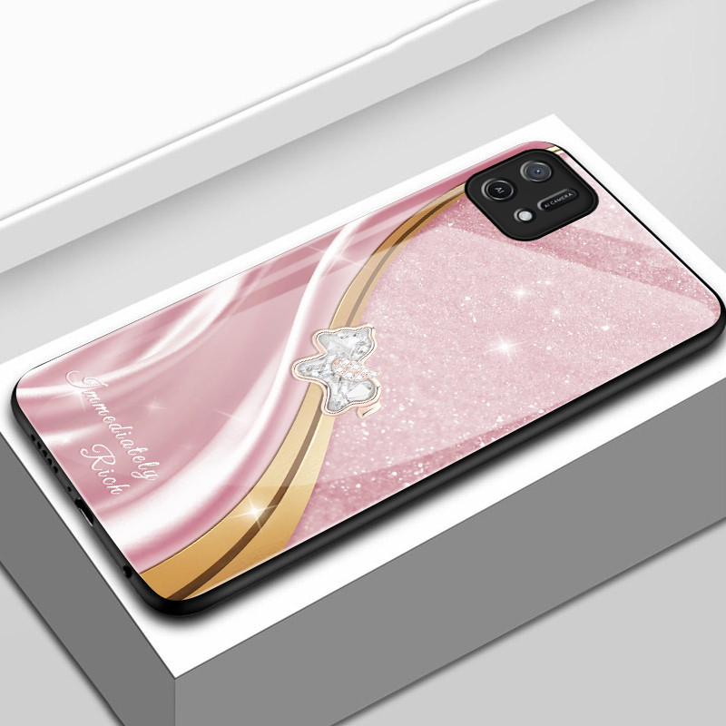 Casing Hp Untuk OPPO A16K A16E Case Casing pola Diamond Pony Kasing HP Kesing keras kaca Silikon Sof