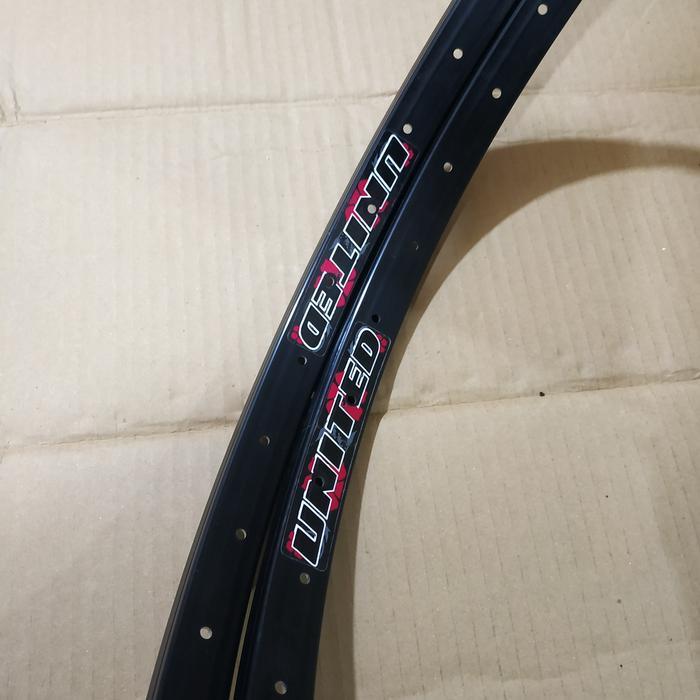 Rim Velg Mtb 24 36H Alloy Hitam United 2Pcs
