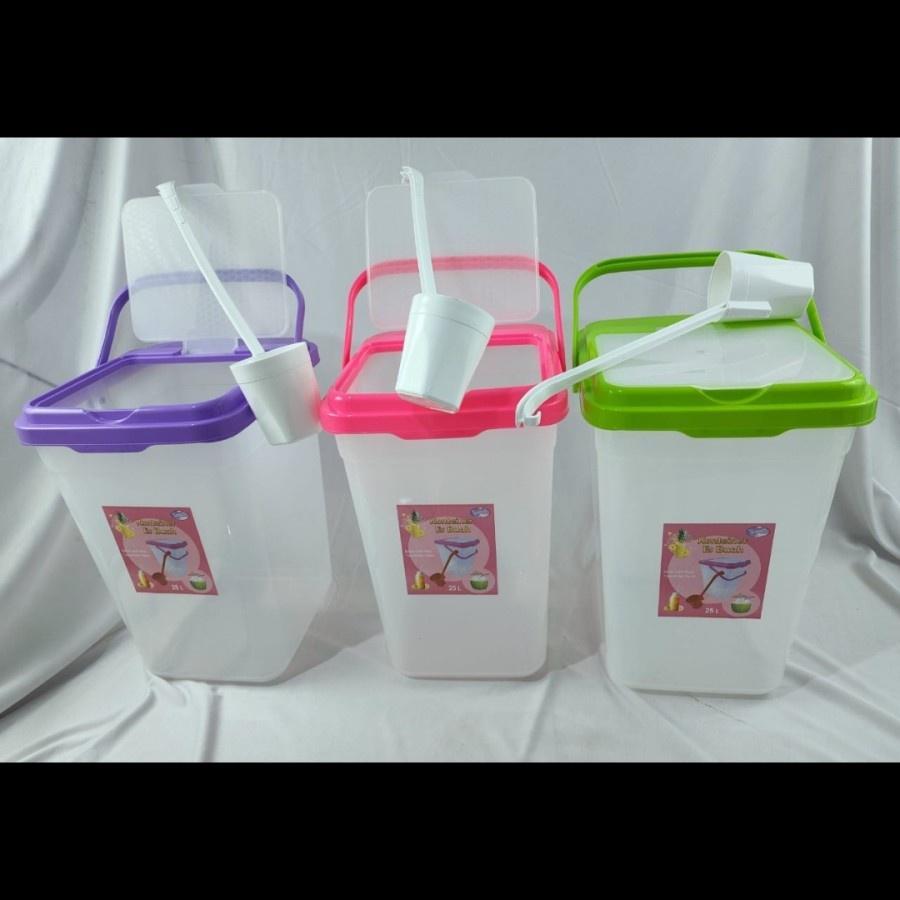 Tempat Minuman Tutup Engsel Plastik Warna Bening Trasnparan Murah Tebal + Gayung Premium Panda 15L A