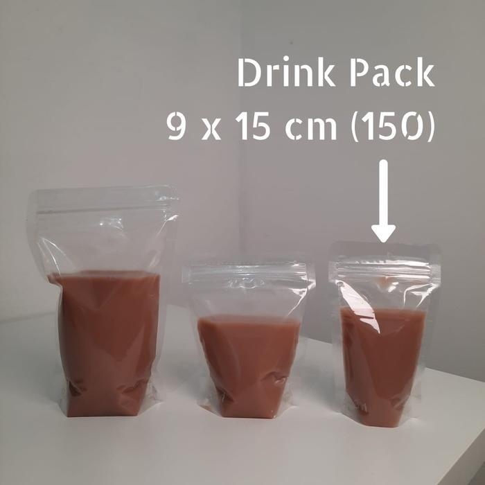 vowk- (100 Pcs) Pouch Drinkpack / Minuman 150Ml Kopi Plastik Klip Bening Cairan