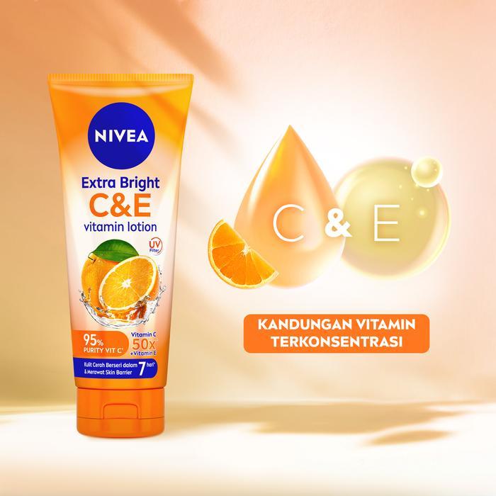 i0cc- [Best Deal!] Nivea Body Car-C&E Lotion 180Ml&Super Vitamins Body Serum