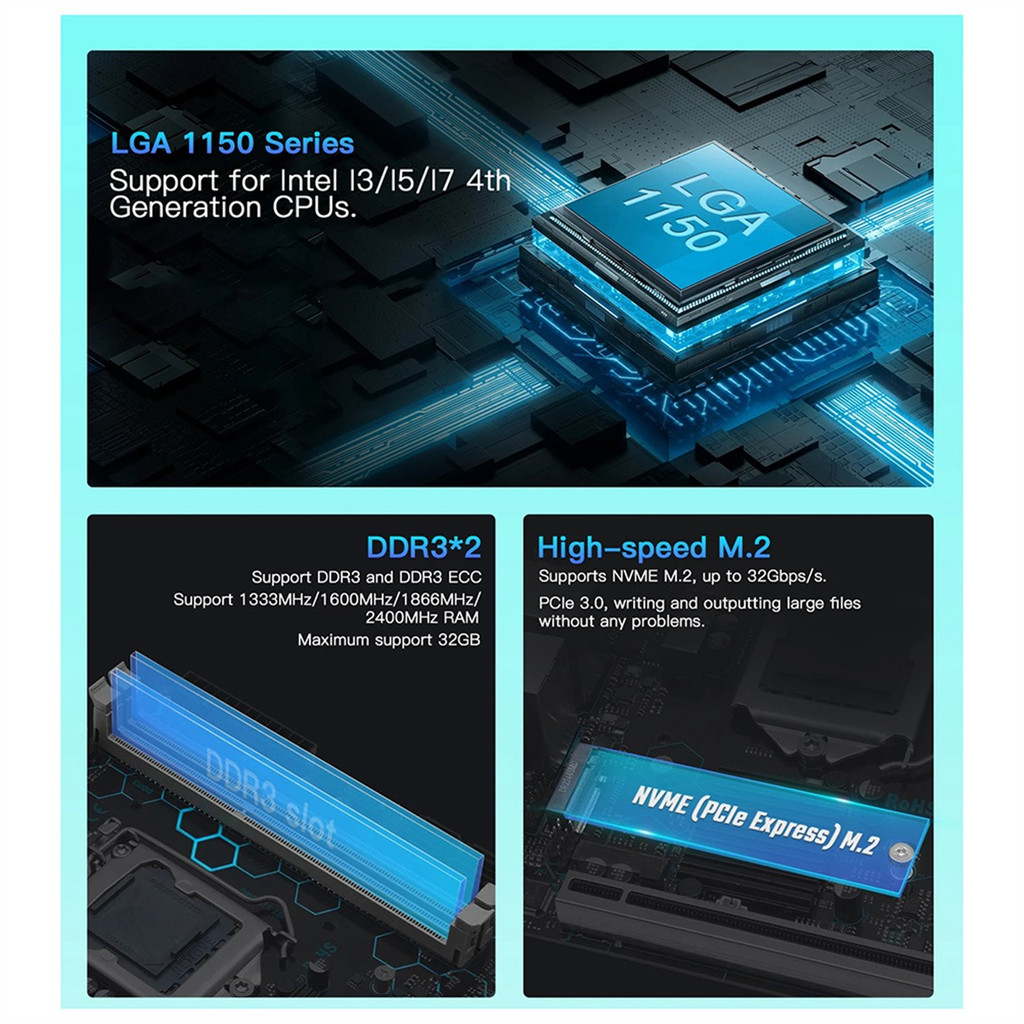 New H97 Strong Lga 1150 Motherboard For Intel Core I7/I5/I3/E3 Ddr3 Mini-Itx Vga/Hdmi/Dp/Com Dual