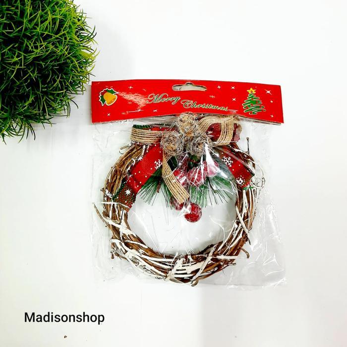 Krans Natal Lingkar Adven Ranting Pita Natal Murah Gantungan Pintu