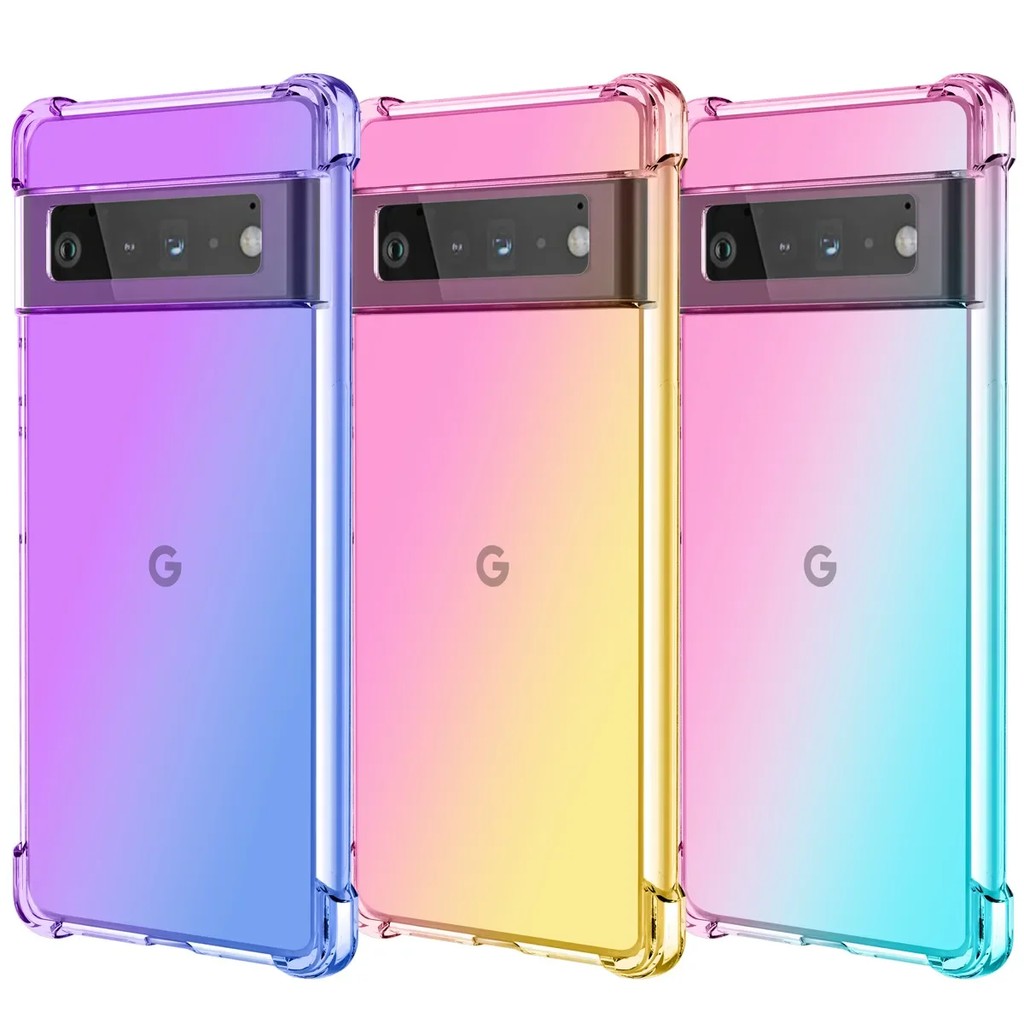 Shockproof Air-Bag Case For Google Pixel 10 9 8A 8 4Xl 5A 6A 6 7 Pro Ultra-Thin Gradient Tpu Silicon
