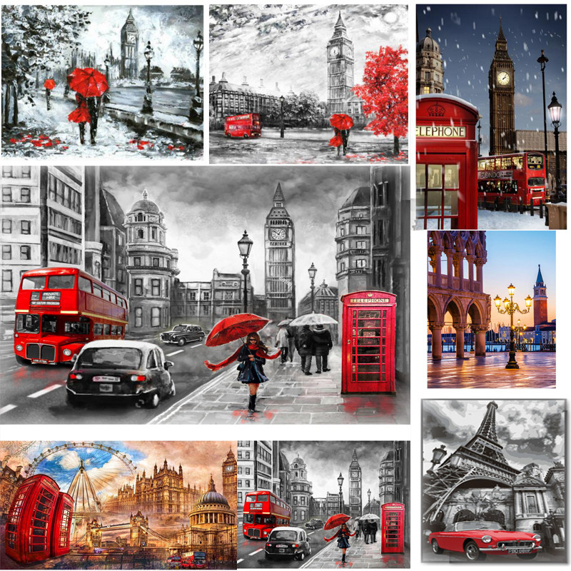 New 5d diy diamond painting London landscape wall art diamond embroidery sale full square round chil