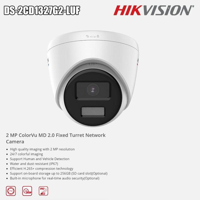 BERGARANSI IPCAM HIKVISION DS-2CD1327G2-LUF 2MP COLORVU+AUDIO INDOOR