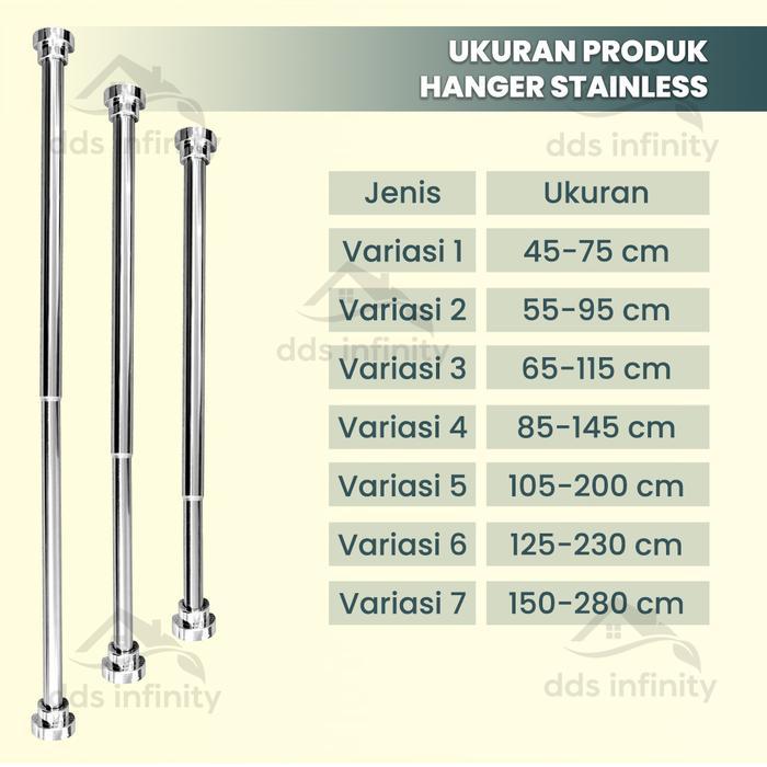 Ameena- Tiang Gantungan Sebaguna Tiang Gantungan Baju Tiang Gantungan Tirai