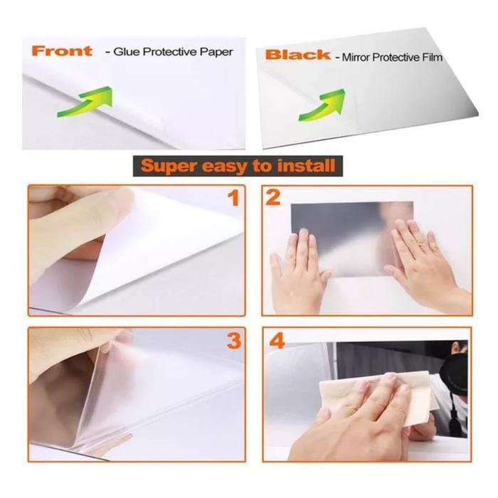 ventra- Stiker Kaca Cermin L122Cmxp50Cm Asli 100% Cermin Tidak Tembus Pandang