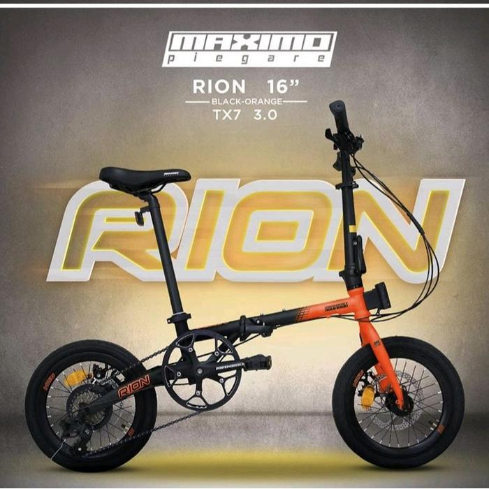sepeda lipat 16 maximo RION tx7 3.0 new steel hi-ten 7 sp