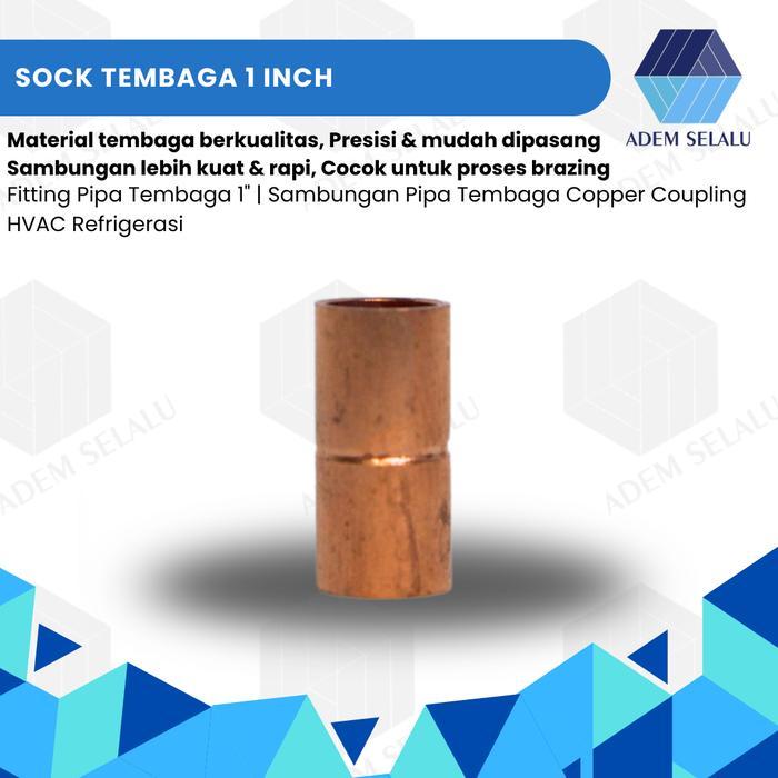 Sock Tembaga 1 Inch Fitting Pipa Tembaga 1" Sambungan Pipa Tembaga Copper Coupling HVAC Refrigerasi