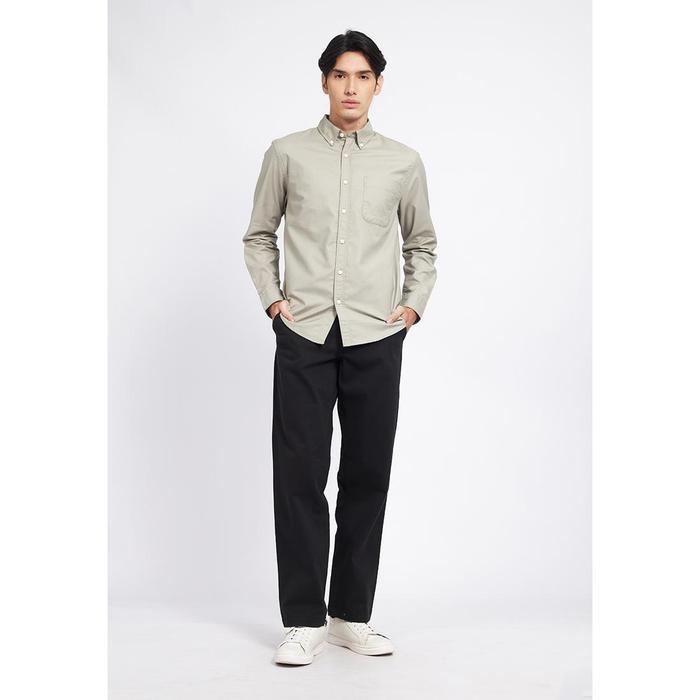 EXECUTIVE Regular Fit Celana Panjang Chinos Regular Fit Pria Bahan Katun Twill Hitam - BLACK, 31 Chi