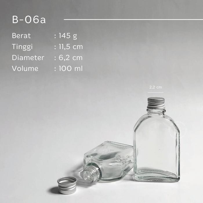 NEW Botol Kaca Gepeng 100ml - Flat glass bottle