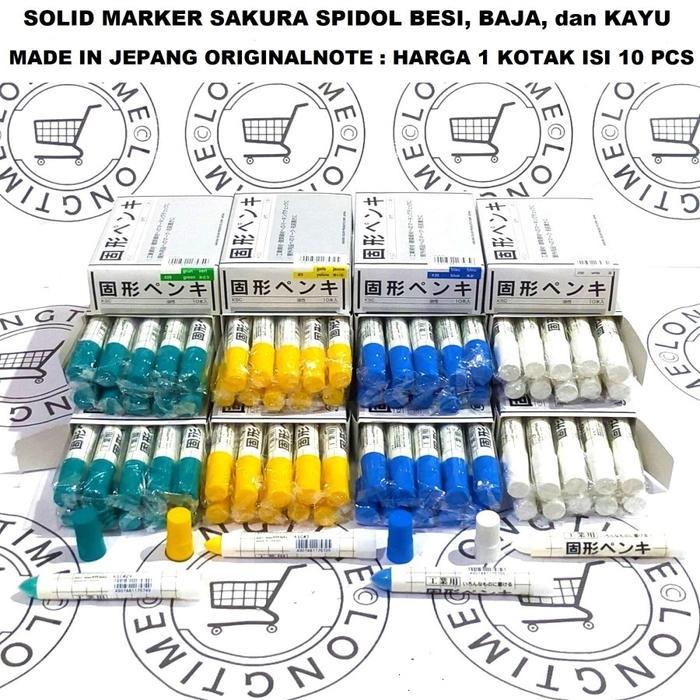 Sakura Solid Marker Spidol KSC Hijau / Putih / Merah / Kuning / Biru Permanent Marker Tahan Air &