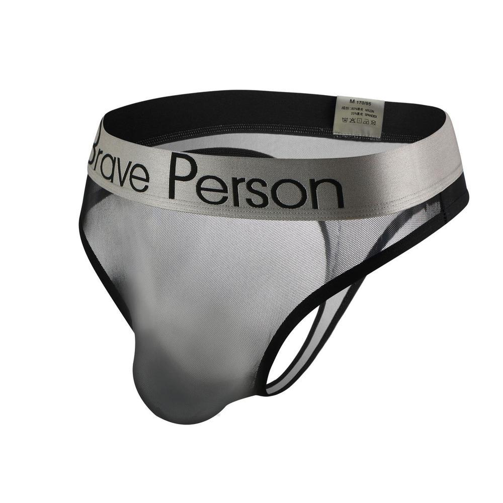 Celana Dalam Pria Bikini Thong Transparan 6 rna Brave Person - Putih, S