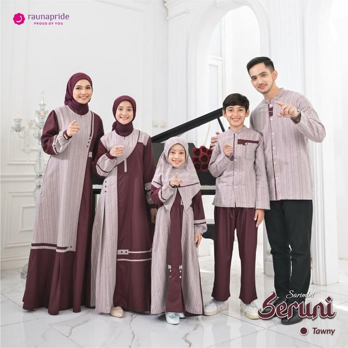 Rauna Pride - Sarimbit Seruni Tawny Baju Lebaran Couple Keluarga