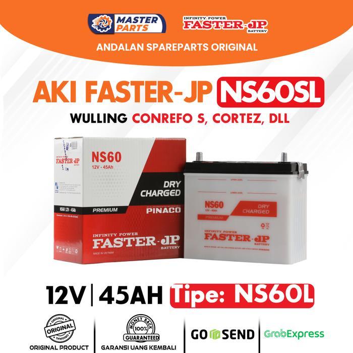 Aki Faster Jp Ns60Ls 12V 45Ah Untuk Wulling Conrefo S, Cortez
