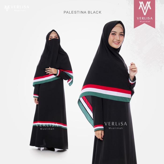 SET Gamis wanita syar i palestina hitam syari fashion muslimah pakaian tertutup plus cadar baju