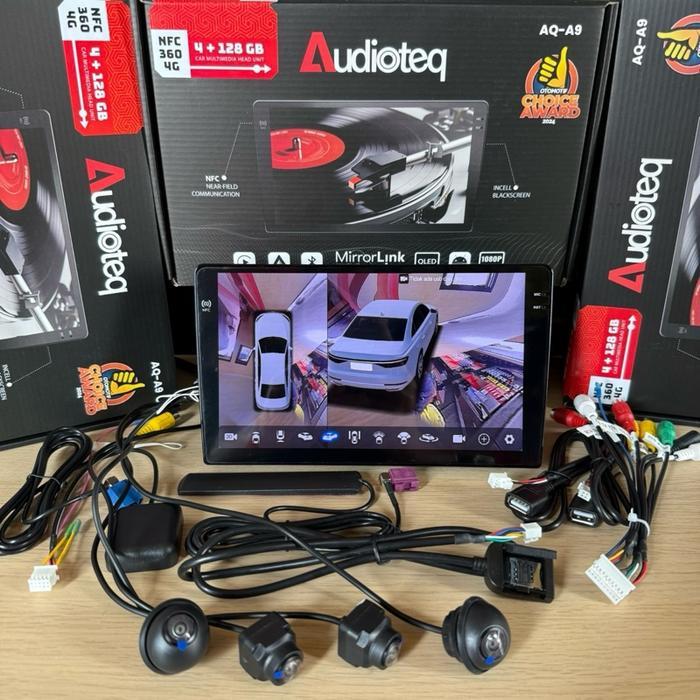 Paket Head Unit Android 9" Audioteq + Camera 360 Android Audioteq Ram 4/128 Gb - Gsm 4G Androod