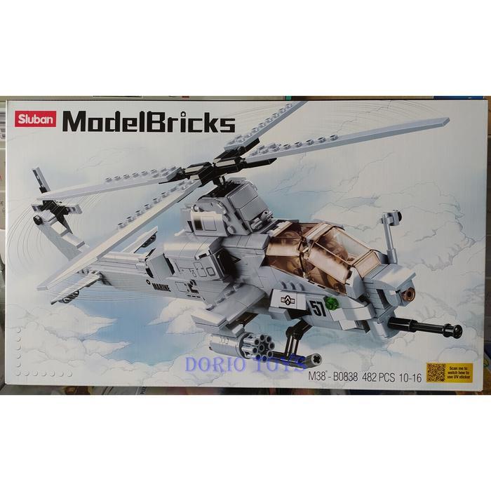 SLUBAN BRICK HELIKOPTER PERANG ATTACK HELICOPTER AH-1ZM38-B0838