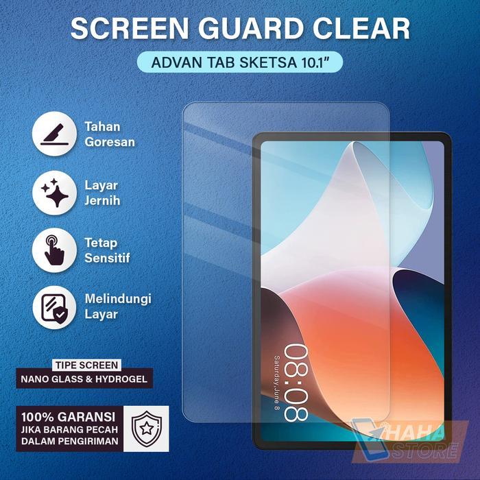 BERKUALITAS Advan Tab Sketsa 10 inch Anti Gores Tempered Nano Glass Screen Guard