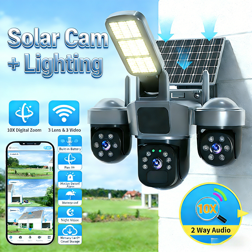 360 WiFi Solar Camera CCTV Outdoor Human Detection WiFi Security Camera CCTV Solar Lighting Battery