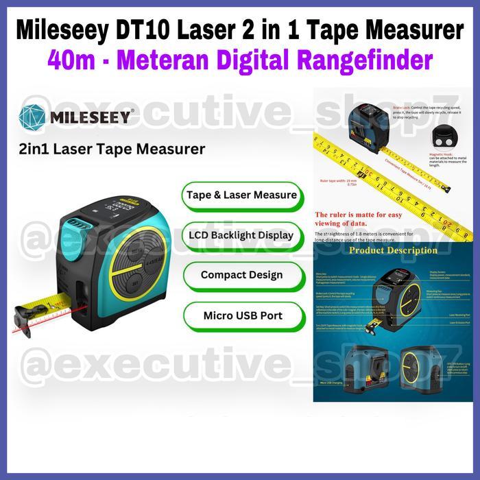 Mileseey DT10 2-in-1 Laser Tape Measurer Meteran Digital Rangefinder