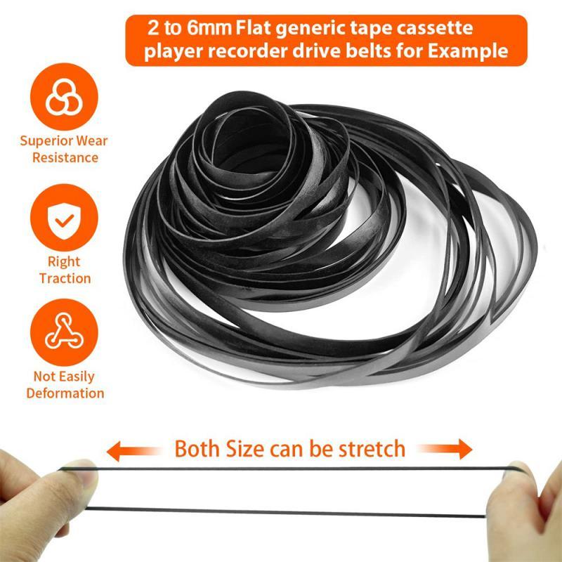 1pack Mix Cassette Replacement Rubber DVD Cassette Recorder Turntable Strap Belt For -ROM Video Mach